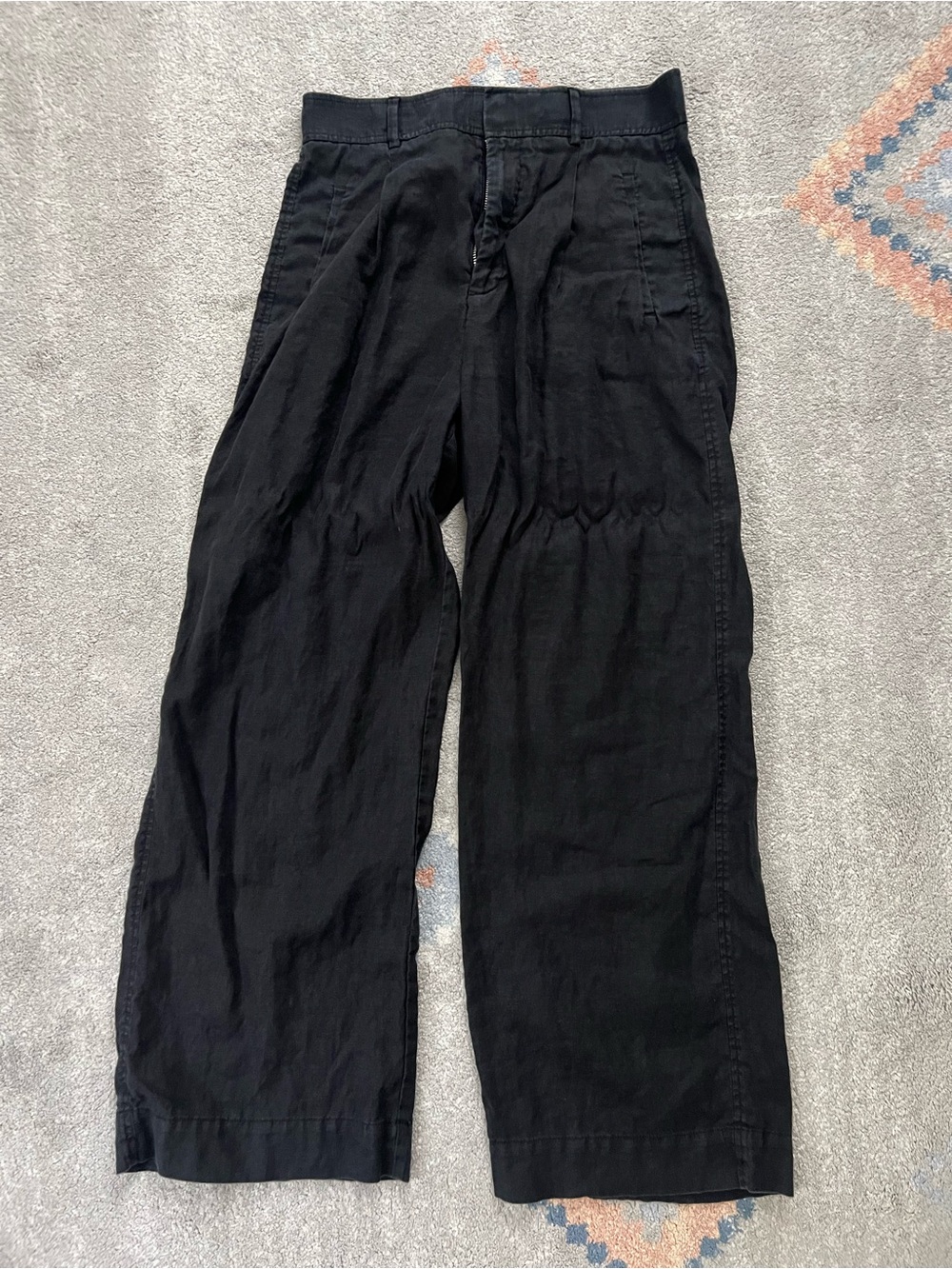 Everlane Black Linen Wide-Leg Pants